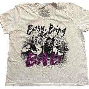 Disney “Busy Being Bad” White T-Shirt with Villains Graphic